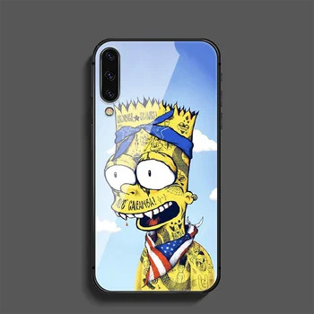 Juokinga Simpson Telefono Grūdintas Stiklas Case Cover For Samsung Galaxy 3 5 7 10 20 20E 21S 30 30S 40 50 51 70 71 S Padengti Karšto Tendencija