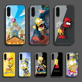 Juokinga Simpson Telefono Grūdintas Stiklas Case Cover For Samsung Galaxy 3 5 7 10 20 20E 21S 30 30S 40 50 51 70 71 S Padengti Karšto Tendencija