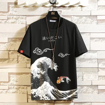Juokingas Anime Spausdinti Negabaritinių Vyrų Marškinėliai Hip-Hop Medvilnės marškinėliai O-kaklo Vasaros Japonijos Vyrų Priežastinis Tshirts 5XL Mados Prarasti Tees