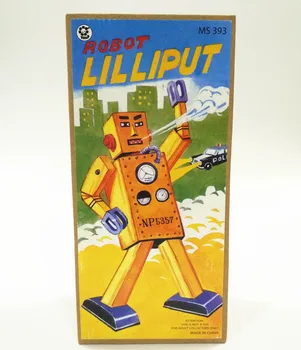 [Juokingi] Suaugusiųjų Kolekciją Retro Vėjo iki žaislas Metalo Skardos LILLIPUT Robotas žaislas, Mechaninė žaislas Prisukamas žaislas duomenys modelis vaikai dovana