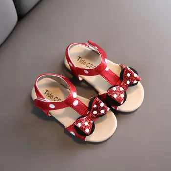 JY 2020 atvėsti Vasaros Vaikų mergaičių batai Butas atsitiktinis batų mergina bling bowknot sandalai 21-30 3colors Y-330 TB02