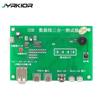 Jyrkior 3 In 1 USB Kabelių Testeris Duomenų Kabelių Bandymo Rungtynių Tipas-C, MINI USB, Micro USB