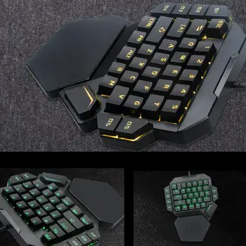 K50 Mini Gaming Klaviatūra Laidinio USB Viena Ranka Klaviatūros Makro 35 Klavišus Viena Ranka Mėlyna LED Apšvietimo Jungiklis Mechaninė Klaviatūra