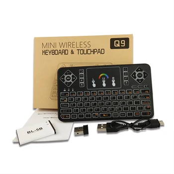 K9 Mini 2,4 GHz Belaidė Klaviatūra 7 Spalvinga Apšvietimu Touchpad Klaviatūra, skirta 