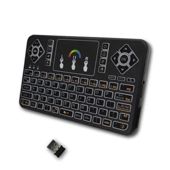 K9 Mini Spalvinga apšvietimu, Belaidę Klaviatūrą su Touchpad paramos RGB K9 Oro Pelės Nuotolinio Valdymo Android TV Box/Tabletės