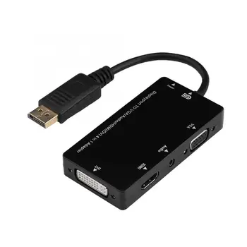 Kabelis audio 4 1 DisplayPort DP Male HDMI VGA DVI Garso Kabelio Adapteris Keitiklis PC garso linija