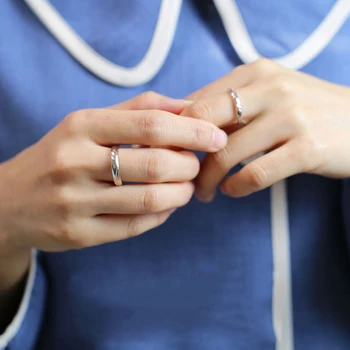 Kaip unikalus, kaip jums pora žiedus 925 sterlingas sidabro vyrų ir moterų Reguliuojamas žiedo 
