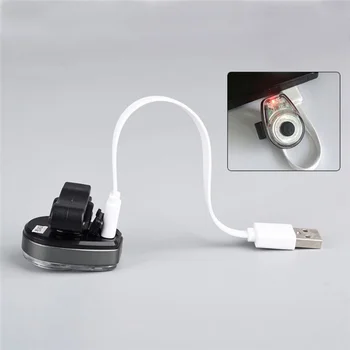 Kalnų Dviračių Turas Atgal Saugos Šviesos Dviračių šviesa Nustatyti USB Įkrovimo Dviračių Žibintai užpakalinis žibintas USB kabeliu Įspėjamasis LED