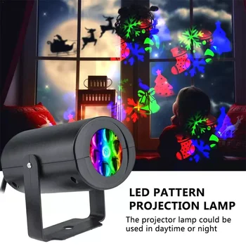 Kalėdų 12 Modelio Automatinio sukimosi LED Projektorius Žibintai Vandeniui Patalpų Atostogų Apšvietimas Naktį Žibintai Kraštovaizdžio Lempos