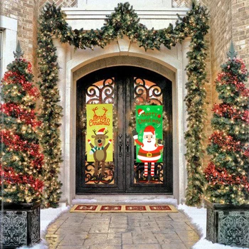 Kalėdų dekoracijos namų santa claus durų kabo audinio dažymo gimdymo pakabukas kalėdos kalėdos sienų dekoras