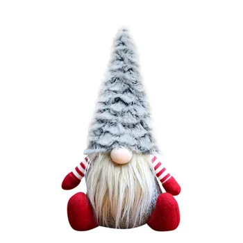 Kalėdų Dryžuota Kepurė Beveidis Gnome SantDoll Pakabukas Šiaurės Gnome Žemės Dievas Lėlės Kalėdų Eglutės Kabantys Papuošalai Lėlės Dekoras