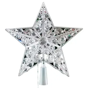 Kalėdų Eglutė Topper Star LED Šviesos Penkerių-pažymėjo Žvaigždutė Lempos Treetop Star Naktį Šviesos Festivalis Vestuvių Pasakų Šalis Dekoro Žibintai