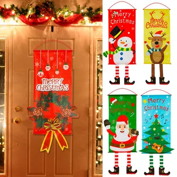 Kalėdų Kabo Vėliavos Linksmų Kalėdų Lauko Puošyba, Kalėdų Papuošalų, Namų Santa Claus Durų Reklama Xams Noel 2019