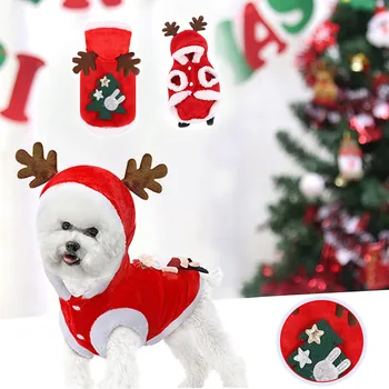 Kalėdų Mielas Šunelis Drabužiai, Paltai Santa Briedžių/Kalėdų Senelio Kostiumas Naminiai Gyvūnai Katės Mažylių Apranga Žiemos Kalėdos Apdaila