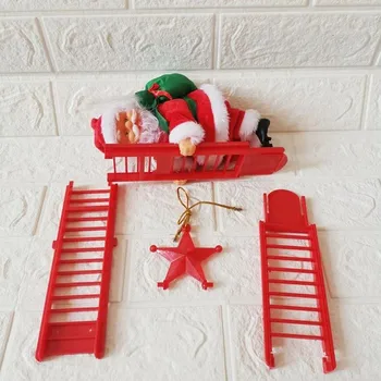 Kalėdų Papuošalai Laipiojimo Optinio Pluošto Raudona Kopėčių Santa Claus Vaikams, Dovana Žaislai, papuošalai Kalėdų Vaikų Žaislai