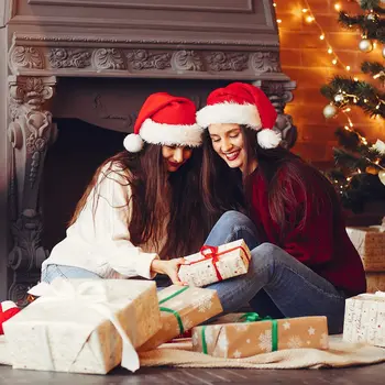Kalėdų Skrybėlę Santa Hat Kalėdos Suaugusiems Vaikams Papildomai Pastorinti Klasikinis Kailio Kalėdų, Naujųjų Metų Švenčių Šventė Šalies Prekių