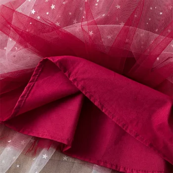 Kalėdų Suknelė Mergaitėms Žiemos Long Sleeve Lace Princesė Dress Vaikų Naujųjų Metų Šaliai Raudona Apranga Vestuvių, Gimtadienio Kamuolys Suknelė