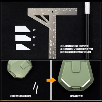 Karinio modelio detalės naudojamas T-formos Valdovas Nerūdijančio Plieno