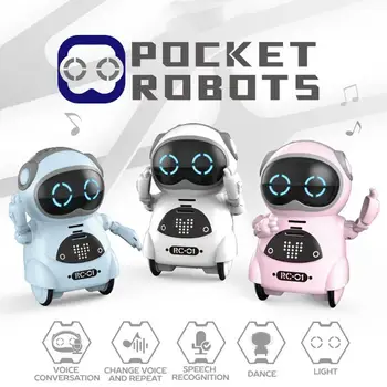 Karšta! Pažangi Mini Pocket Robotas Walk Muzika, Šokių Žaislas Šviesos Balso Atpažinimo Pokalbį Kartoti Smart Interaktyvios Vaikų Dovanų
