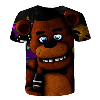 KARŠTA!Penkios Naktys Freddy Žaidimas Modelis trumpomis Rankovėmis Cute Girl marškinėliai 3D Spausdinimo Juokinga, Vaikų Drabužiai