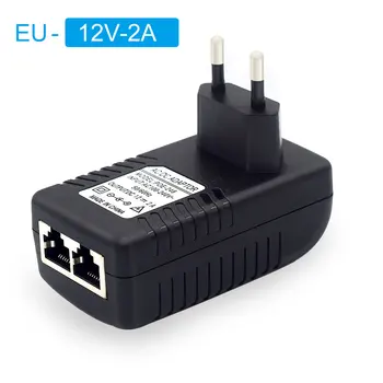 Karšto 48V 0.5 A 24W POE Injector IP Kameros VAIZDO Apsaugos Stebėjimo PoE Maitinimo Ethernet Adapter Telefonas JAV, ES, UK Plug