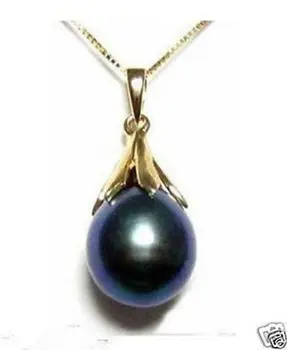 Karšto Elegantiškas retas black sea shell perlų karoliai pakabukas AAA stiliaus Bauda Kilnus realus Fizinis nemokamas pristatymas