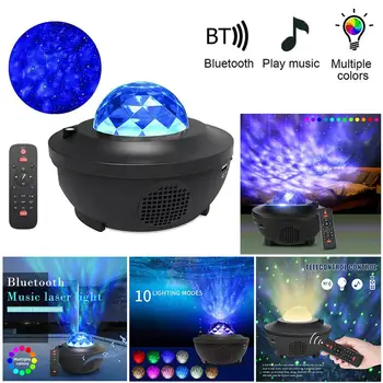 Karšto Galaxy Projektorius Blueteeth USB Balso Valdyti Muzikos Grotuvą Naktį LED Lemputė USB Įkrovimo Projekcija Lemputė Dovanų Dropshipping