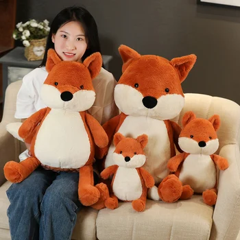 Karšto Huggable Kawaii Fox Lėlės iškamša Pliušiniai Žaislai Vaikams, Mergaitė, Berniukas Vaikams Mielas Dox Dovana Minkštas Animacinių filmų Kalėdų Dovanos