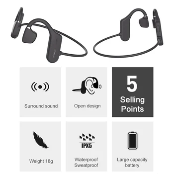 Karšto Kaulais Ausines, Bevielį Bluetooth 5.0 Sporto laisvų Rankų įranga-Atvira Ausis 