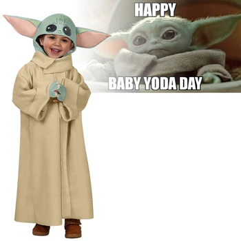 Karšto MovieThe Mandalorian Kūdikių Yoda Cosplay Kostiumai, Kūdikių Yoda Grogu Anime Šalies Fancy Dress Vaikų Fotografija Suknelė Kalėdų Dovana