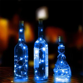 Karšto pardavimo 10 Vnt./daug Vyno Butelis Žibintai Kamštienos Formos Žvaigždėtą LED String pasakų šviesos šventė Vestuves Apdaila žibintai