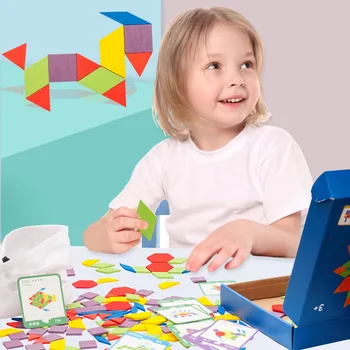 Karšto Pardavimo 155pcs Medinės Dėlionės Valdybos Nustatyti Spalvinga Kūdikių Montessori Švietimo Žaislai Vaikams Mokymosi Plėtoti Žaislas
