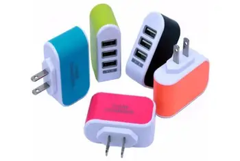 Karšto Pardavimo JAV, ES Kištukas 3 USB Sienos Įkrovikliai 5V 3.1 LED Adapteris Kelionės Maitinimo Adapteris Su triple USB Adapteris