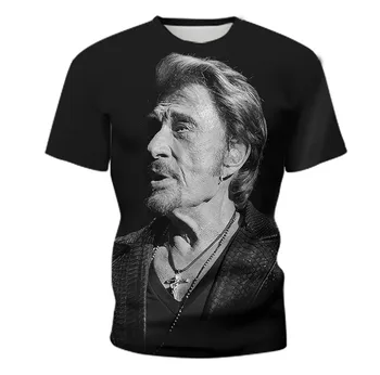 Karšto pardavimo Johnny Halliday, T-marškinėliai, vyriški prancūzijos Elvis Presley (Elvis Presley) 3D atspausdintas T-shirt įdomių drabužių