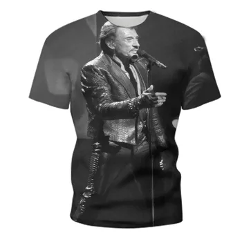 Karšto pardavimo Johnny Halliday, T-marškinėliai, vyriški prancūzijos Elvis Presley (Elvis Presley) 3D atspausdintas T-shirt įdomių drabužių