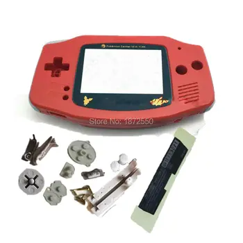 Karšto Pardavimo Raudonos Spalvos Pakeitimas Būsto Atveju NintendoGBA GameBoyAdvance Konsolės Atveju Tik Catoon Pokmone Ekranai Objektyvas