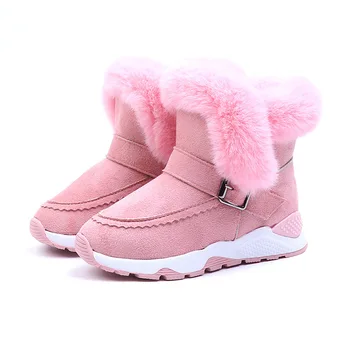 Karšto pardavimo vaikų batai batai 2020 naujas žiemos pliušinis šiltas, mergaitė berniukų batai mados odos minkštas aksominis neslidus mergina batai