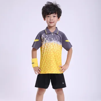 Karšto Pardavimo Vaikų Sportwear Teniso Marškinėliai+šortai Džersio Poliesterio Quick Dry Kvėpuojantis Badmintono Lenktynių Kostiumas Lentelėje T-shirt 3853