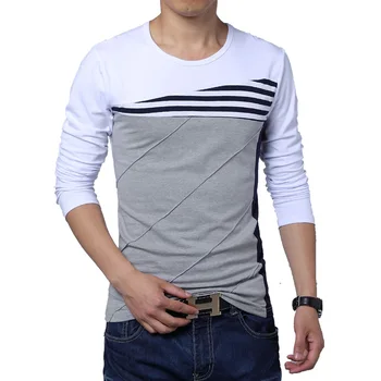 Karšto Pardavimui, iki 2017 m. Naujas Mados Prekės ženklas O-Kaklo Tendencija Long Sleeve T Shirts Vyrų Slim Fit Medvilnės Aukštos kokybės Atsitiktinis Vyrų T-Shirt 4XL 5XL 20