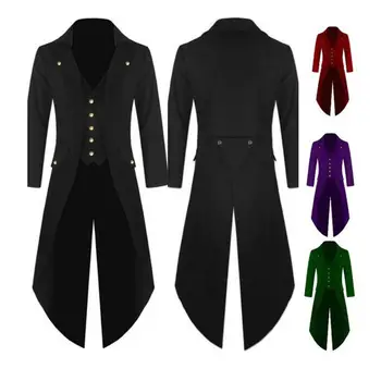 Karšto Suaugusių Vyrų Viktorijos laikų Kostiumų 4 Spalvų Smokingas Tailcoat Gotikos Steampunk Tranšėjos Paltai Frock Apranga Paltas Uniformą ilgomis rankovėmis
