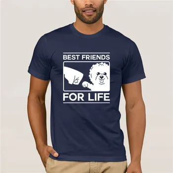 Karšto vyrų įdomus atsitiktinis print T-shirt prekių Geriausi Draugai Gyvenime Bichon Frise Šuo Mažylis Dovanų Naujas Vasaros Vyrų Atsitiktinis Mados T-shirt