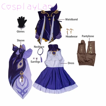 Karšto Žaidimas Genshin Poveikio Keqing Cosplay Kostiumų Išgalvotas Karnavalas Halloween Kostiumai Moterims Lolita Dress Saldus Vienoda Apranga Japonija