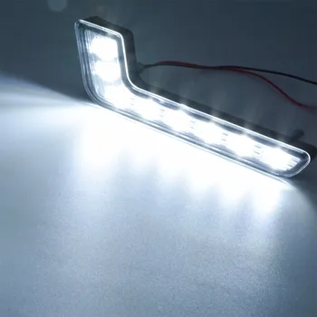 Katur 2vnt LED Automobilių Dieniniai Žibintai Led Rūko Žibintas Vairuotojo Dienos Šviesos 12V 8 Balta LED DRL Dienos šviesos Lempos BENZ LED DRL