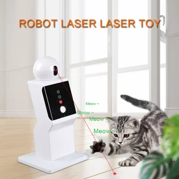 Katė Interaktyvus Žaislas, LED Lazeris Juokingas Žaislas Sukasi 360 Katė Naudotis Mokymo Linksmas Žaislas, USB Kačių Žaisti Robotas Žaislas