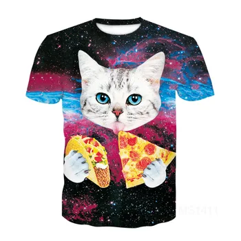 Katė lėlės trumpomis rankovėmis T-shirt 3D spausdinimo ponios ir ponai pet Azijos dydis 6xl