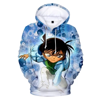 Kawaii Detective Conan Anime Hoodies Hoodie Palaidinukė Vaikai/Vyrai/Moterys Rudens-Žiemos Mados Atsitiktinis Streetwear Detective Conan