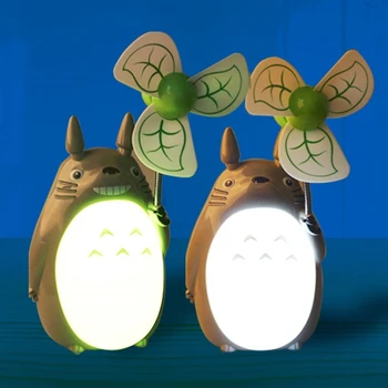 Kawaii Totoro Ventiliatorius Stalo lempa Usb Įkraunamas Led Nakties šviesos animacinis svarstymą, Staliniai Šviestuvai, miegamojo Šalia apšvietimas, Vaikams, Dovanų Puošimas