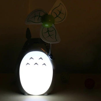 Kawaii Totoro Ventiliatorius Stalo lempa Usb Įkraunamas Led Nakties šviesos animacinis svarstymą, Staliniai Šviestuvai, miegamojo Šalia apšvietimas, Vaikams, Dovanų Puošimas