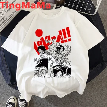 Kawaii Vienas Gabalas Grafinis Tees Moterų Vasaros Viršūnes Ulzzang Mielas Animacinių filmų T-shirt Japonų Anime Juokinga Luffy Zoro Marškinėliai Moteriška