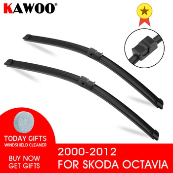 KAWOO Windcreen Automobilių Valytuvų Mentės Skoda Octavia MK1 MK2 MK3 Modelis 2000 m. iki 2017 Tinka Mygtukas/Side Pin/U Kablys Ginklų